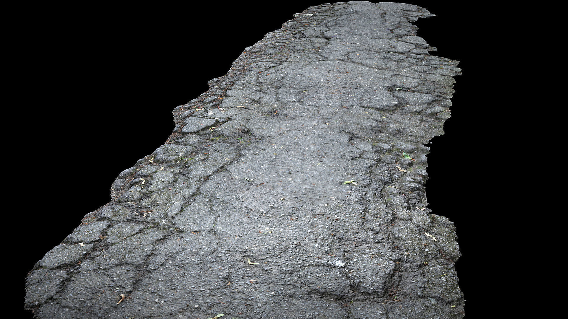 destroyed road cracked asphalt part6 Photogrammetry Low-poly 3D model_1