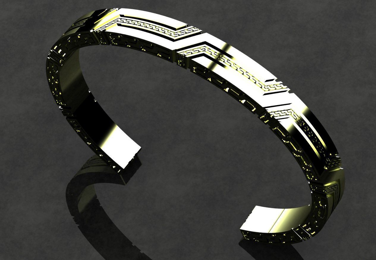 David Yurman Carved Chain Cuff 3D print model_1