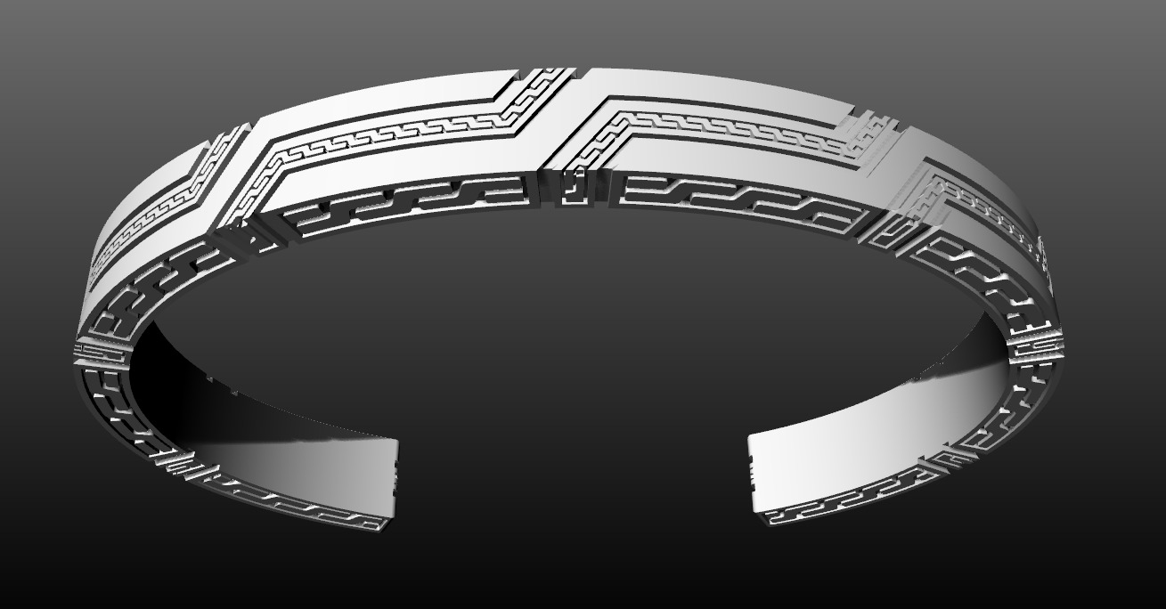 David Yurman Carved Chain Cuff 3D print model_6