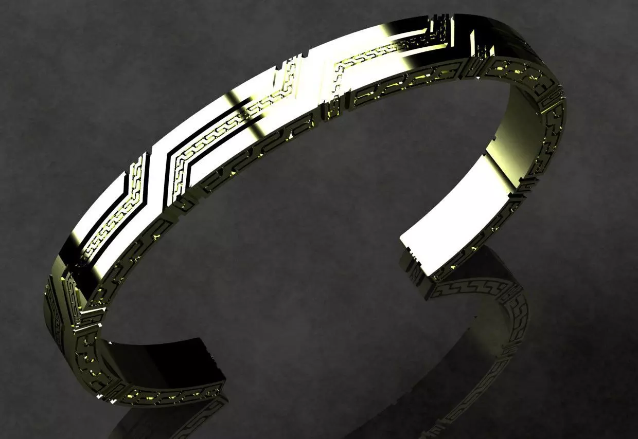 David Yurman Carved Chain Cuff 3D print model_0