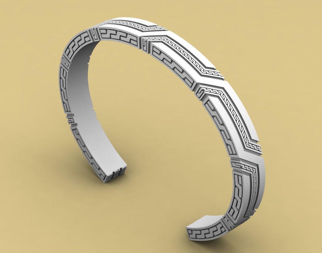 David Yurman Carved Chain Cuff 3D print model_4