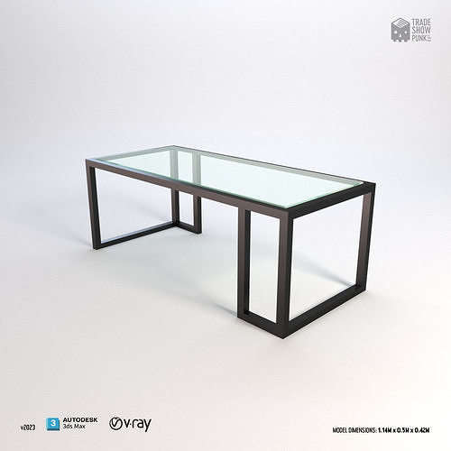 Low table Chloe Glass 3D model Low-poly 3D model