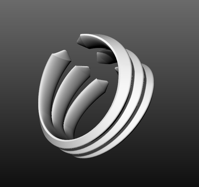 David Yurman Roman Theree Row Band 3D print model_4