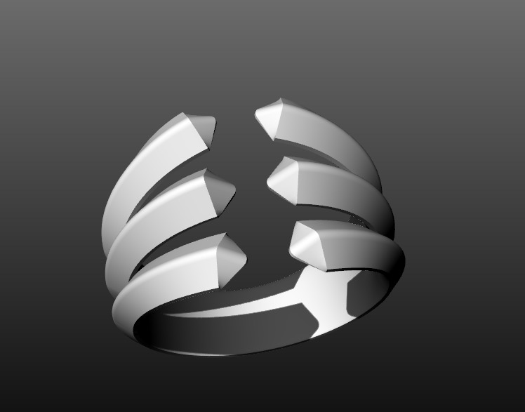 David Yurman Roman Theree Row Band 3D print model_6