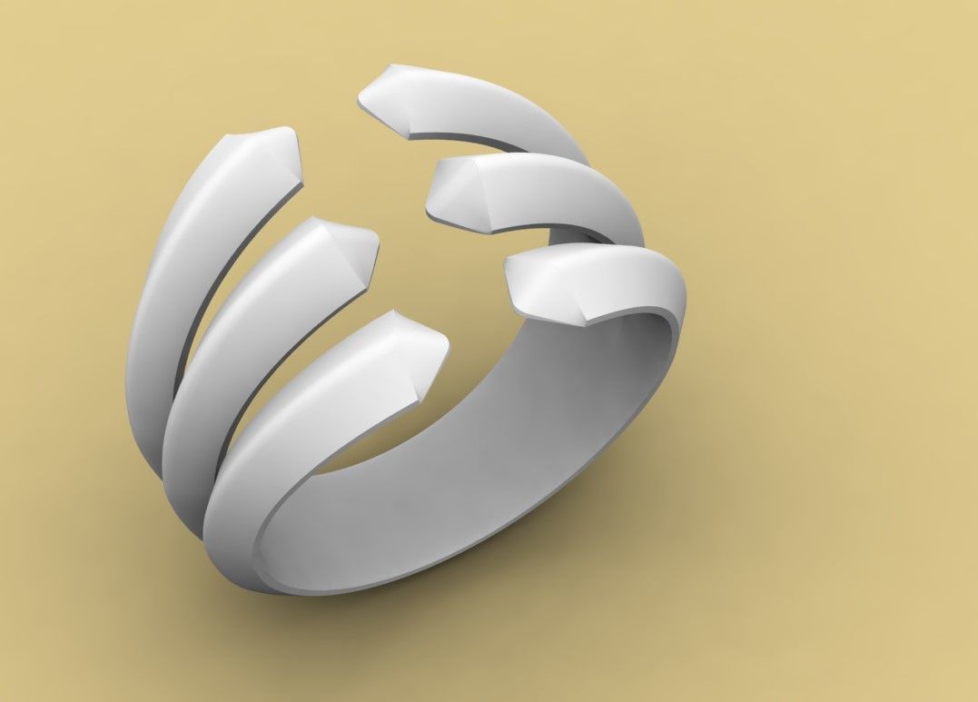 David Yurman Roman Theree Row Band 3D print model_3