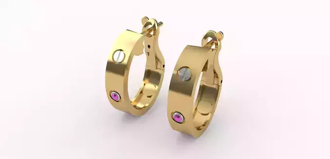 Earrings Cartier 3D print model
