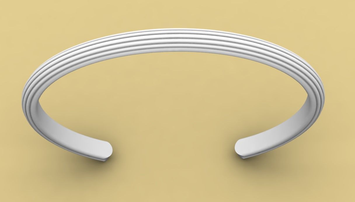 David Yurman Chevron Cuff 2 3D print model_4