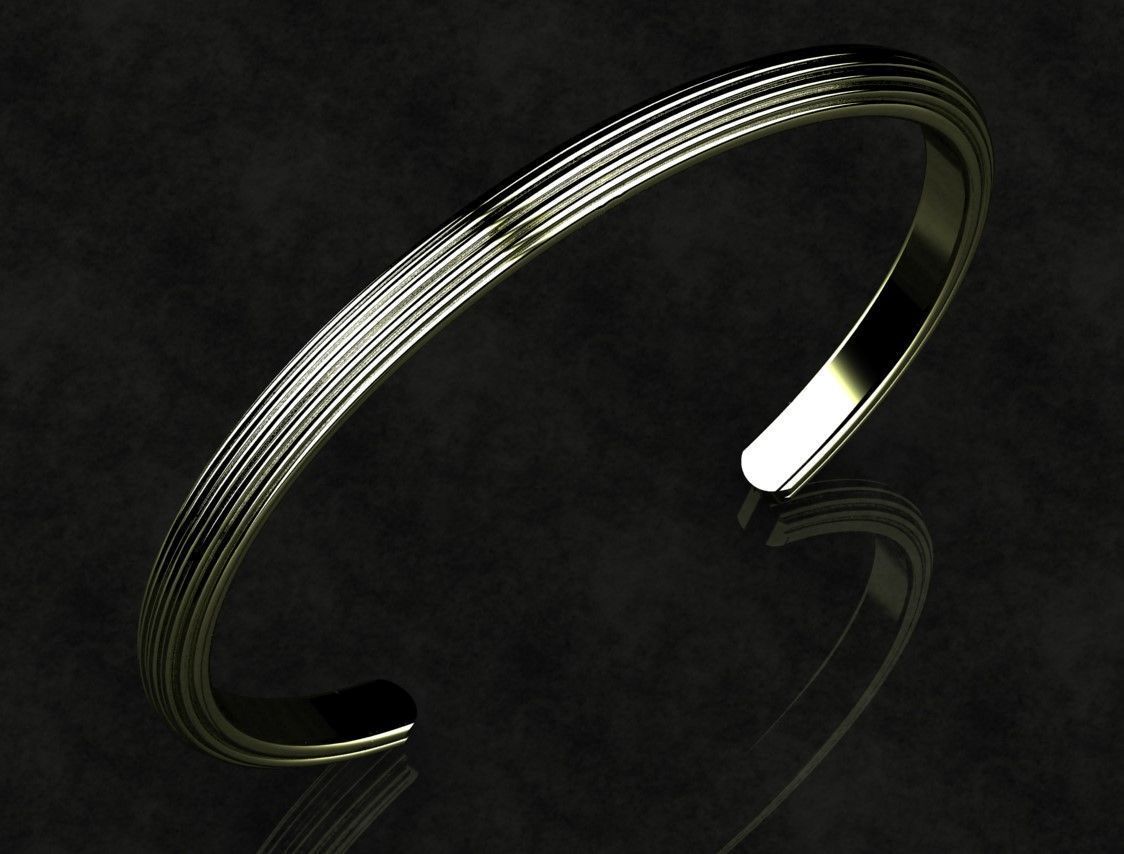 David Yurman Chevron Cuff 2 3D print model_2