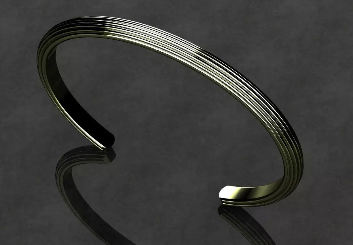 David Yurman Chevron Cuff 2 3D print model_0