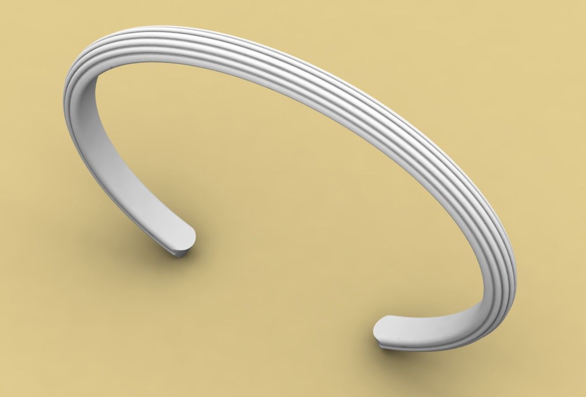 David Yurman Chevron Cuff 2 3D print model_3