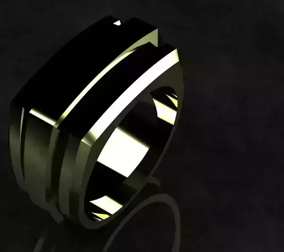 David Yurman Deco Cigar Band Ring 3D print model