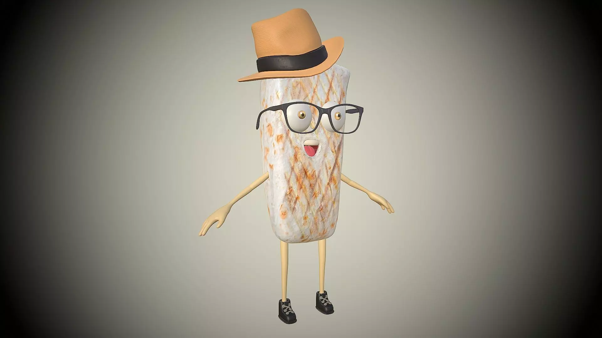 Cartoon fast food tacos character 3D model