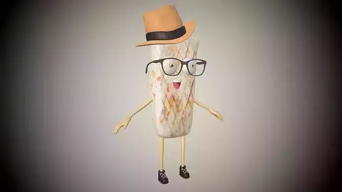 Cartoon fast food tacos character 3D model