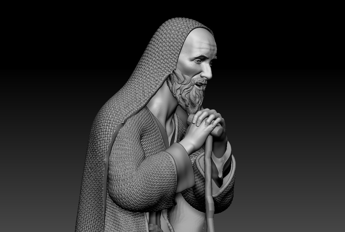 Nativity standing adoring shepherd printable 3D print model_1
