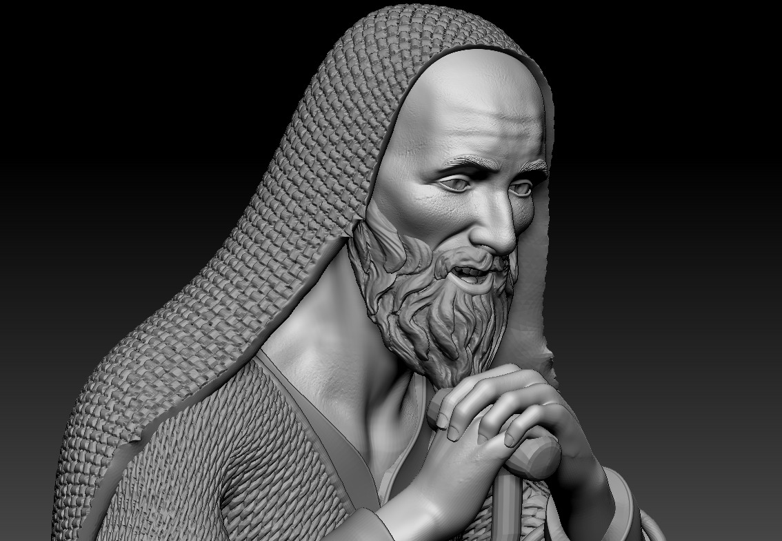 Nativity standing adoring shepherd printable 3D print model_4