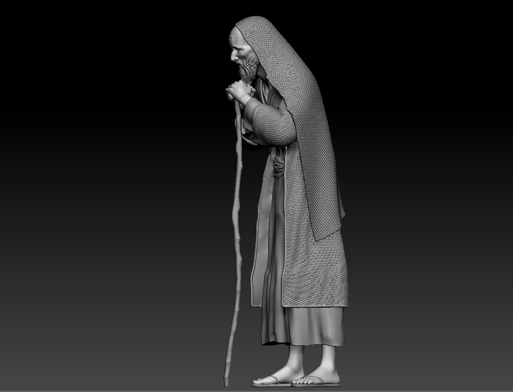 Nativity standing adoring shepherd printable 3D print model_3