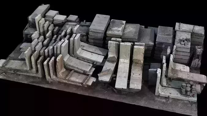 concrete large blocks construction-site photogrammetry