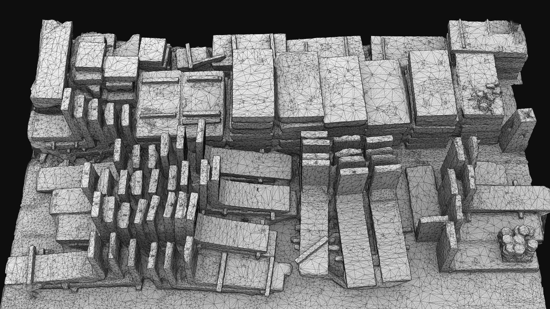 concrete large blocks construction-site photogrammetry Low-poly 3D model_7
