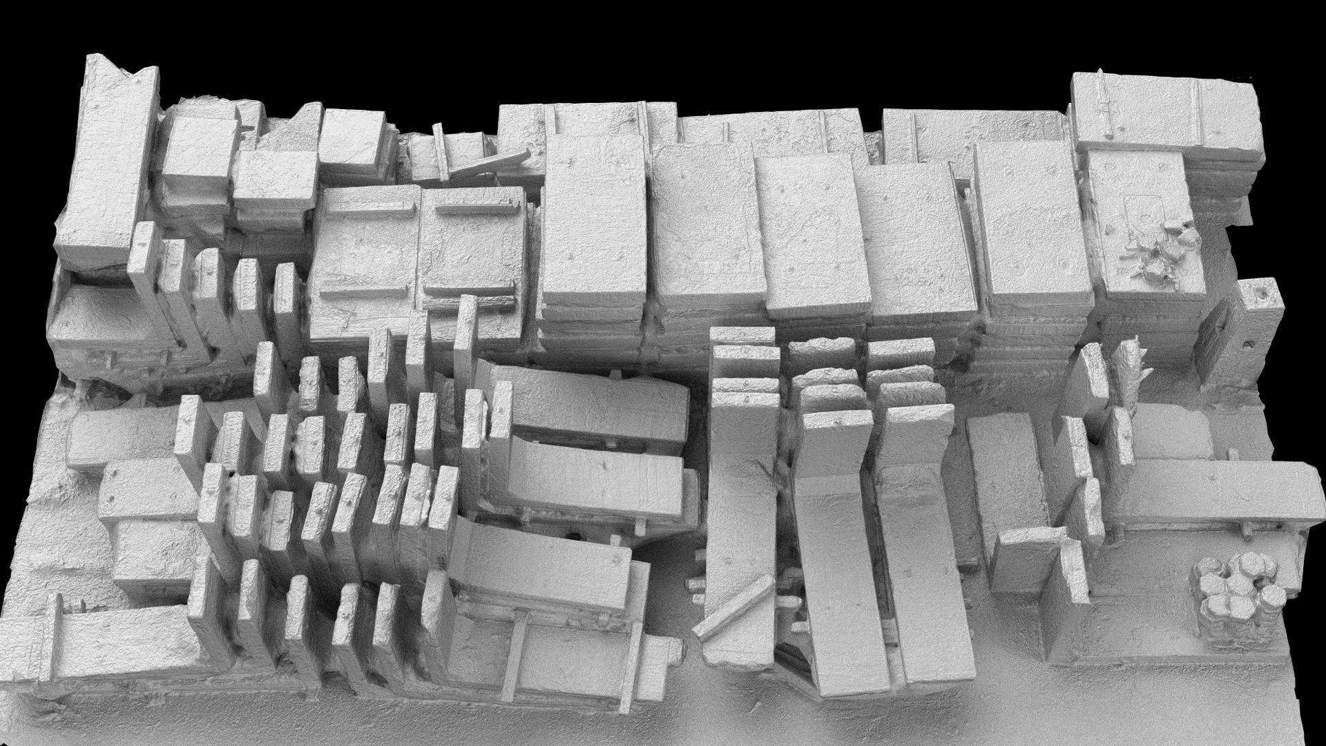 concrete large blocks construction-site photogrammetry Low-poly 3D model_6