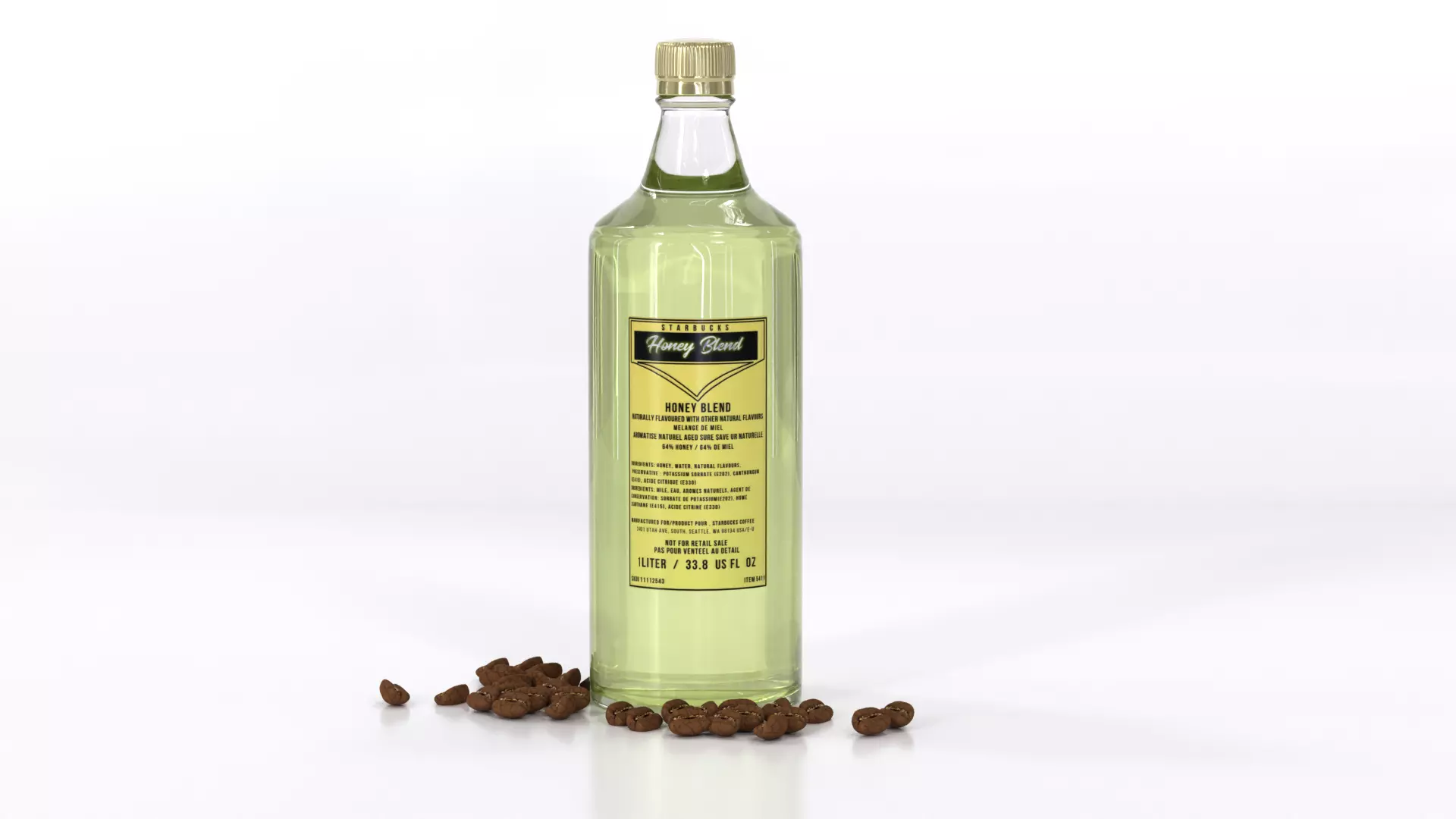 Starbucks Coffee Syrup Bottle Low-poly 3D model