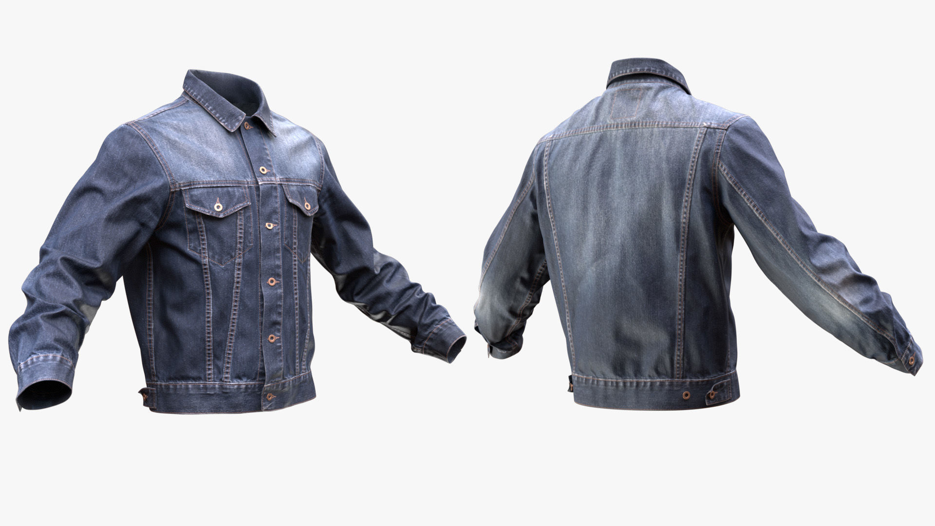 Jacket 55 - All MH Bodies and UE5 Skeletons - Rigged Low-poly 3D model_4