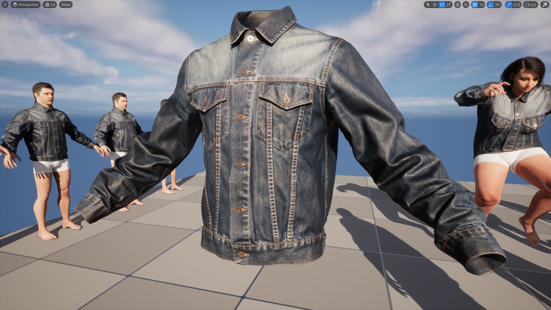 Jacket 55 - All MH Bodies and UE5 Skeletons - Rigged Low-poly 3D model_21