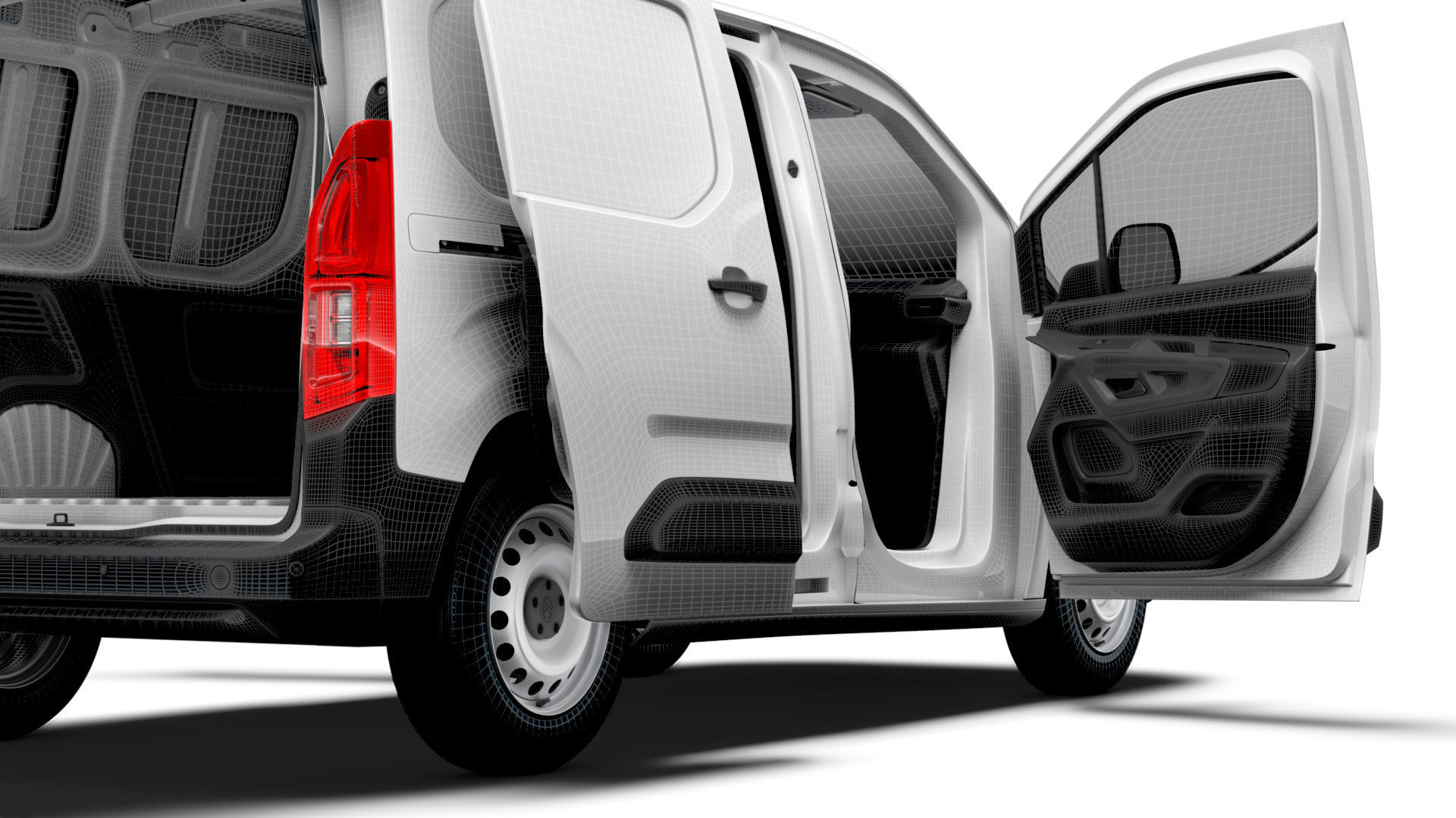Citroen e Berlingo SWB Van Tailgate HQ Interior 2024 3D model_20