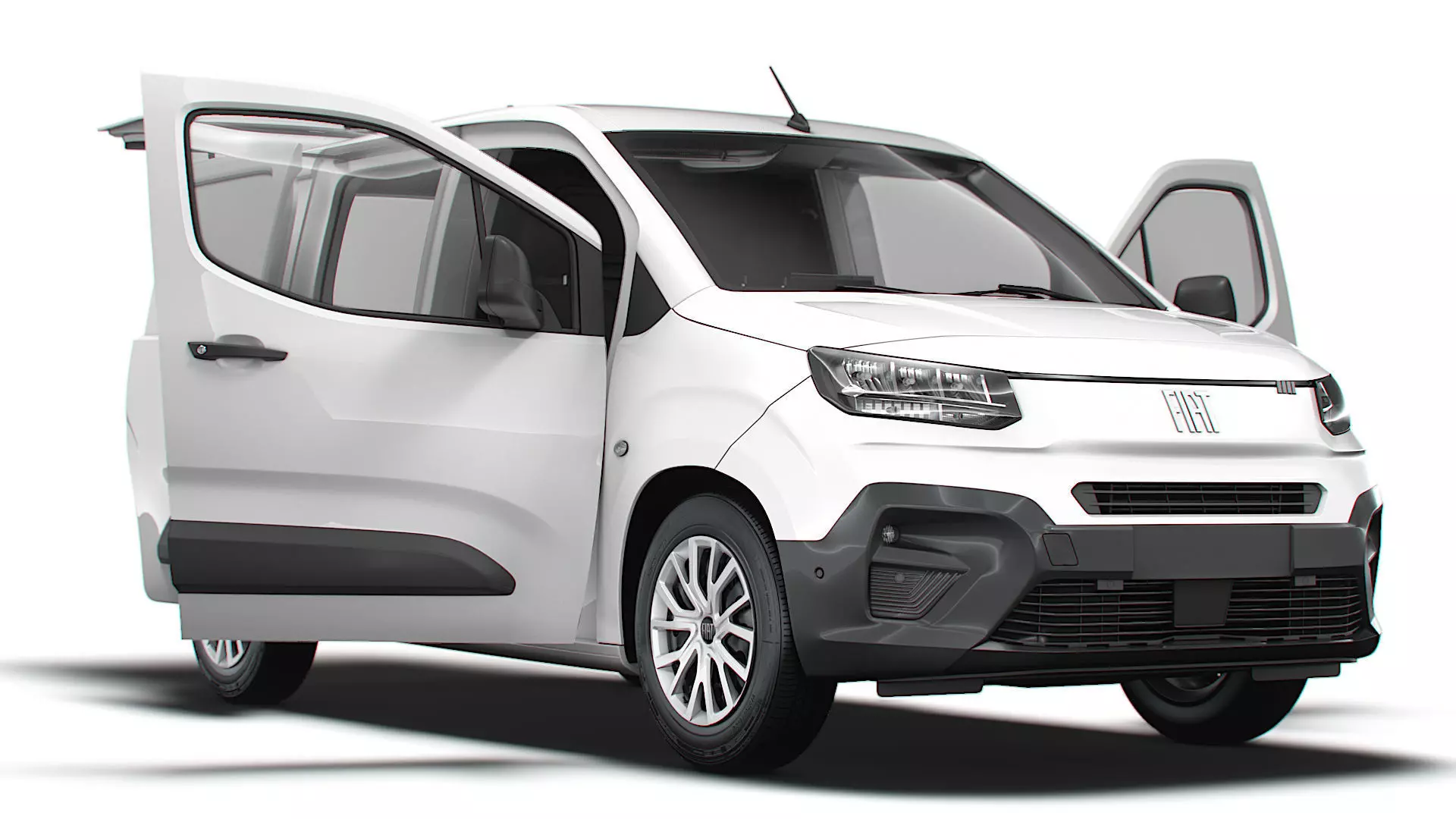 Fiat E Doblo SWB Van Tailgate HQ Interior 2024 3D model_0