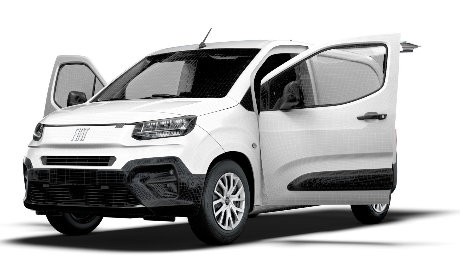 Fiat E Doblo SWB Van Tailgate HQ Interior 2024 3D model_23