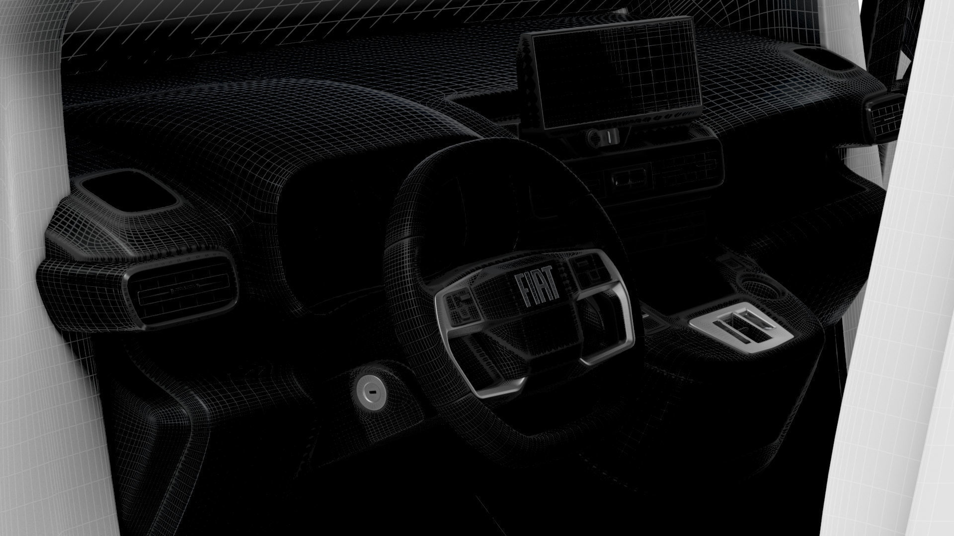 Fiat E Doblo SWB Van Tailgate HQ Interior 2024 3D model_17