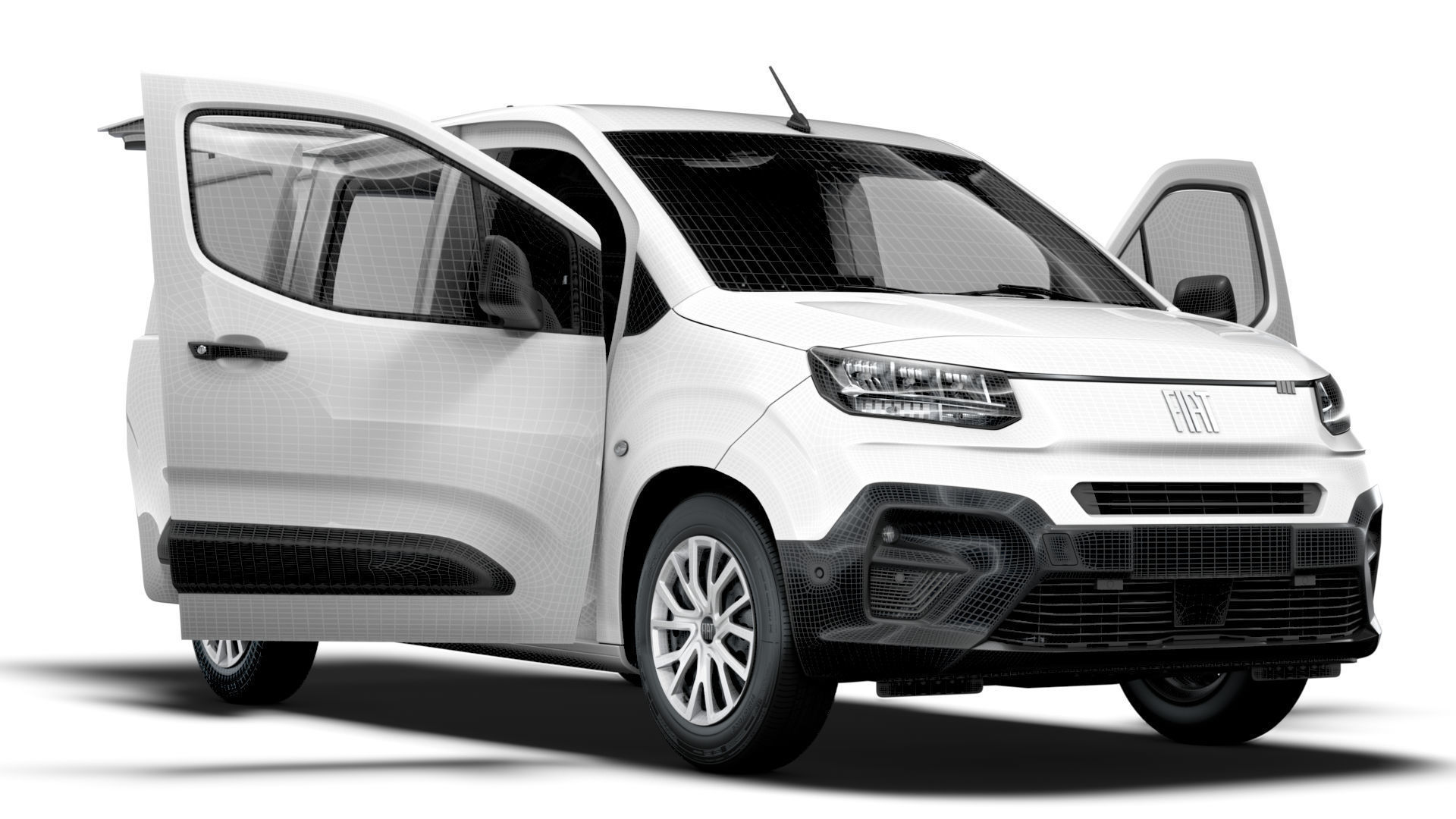 Fiat E Doblo SWB Van Tailgate HQ Interior 2024 3D model_15