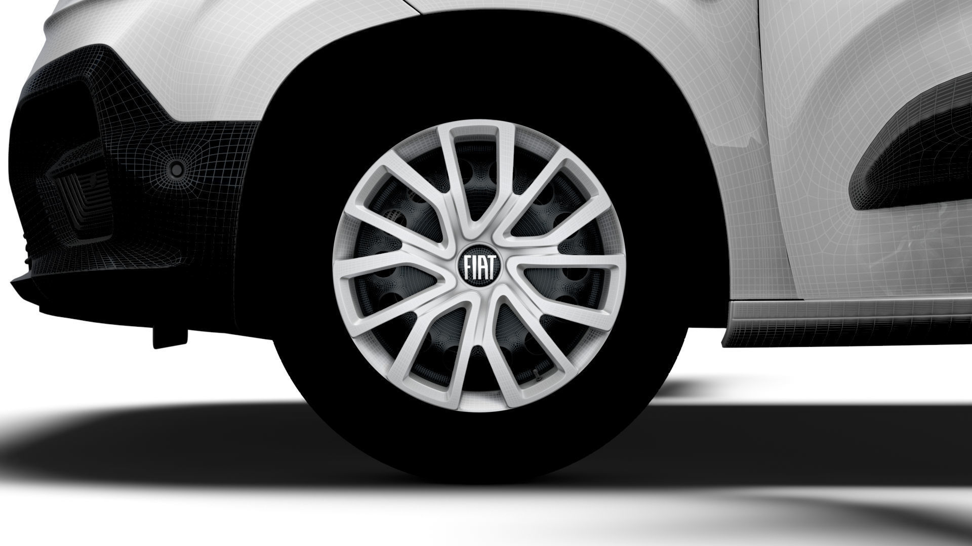 Fiat E Doblo SWB Van Tailgate HQ Interior 2024 3D model_27