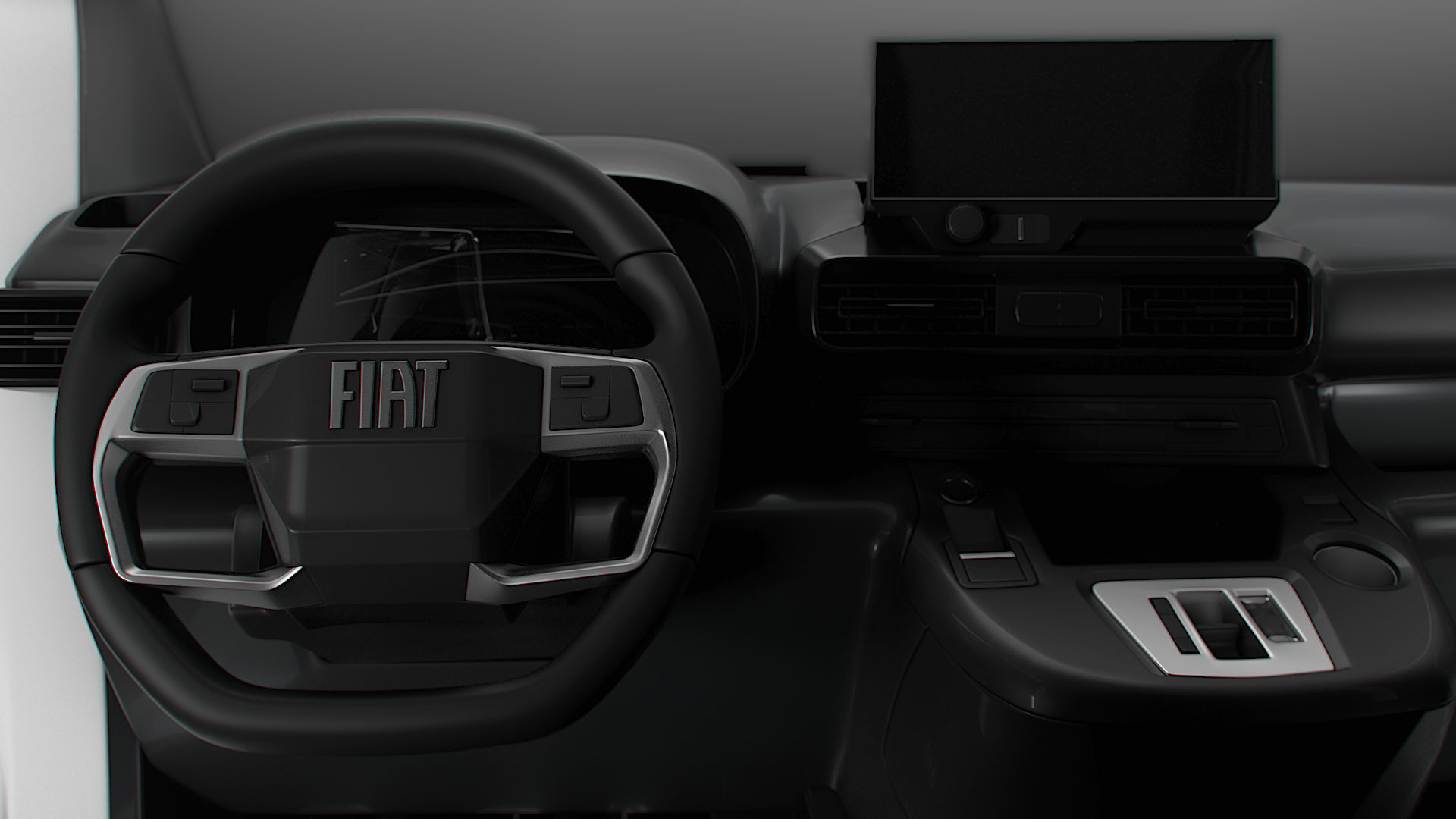 Fiat E Doblo SWB Van Tailgate HQ Interior 2024 3D model_14