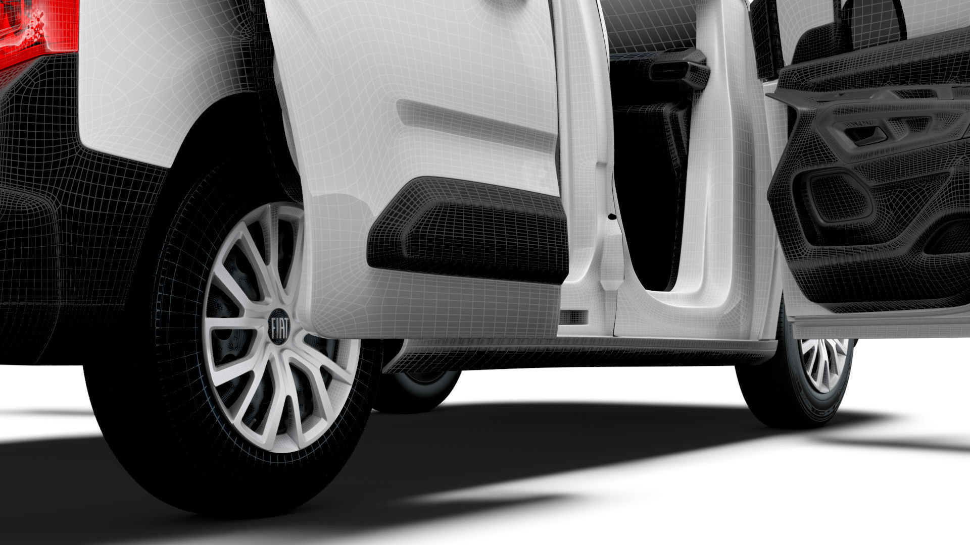 Fiat E Doblo SWB Van Tailgate HQ Interior 2024 3D model_26