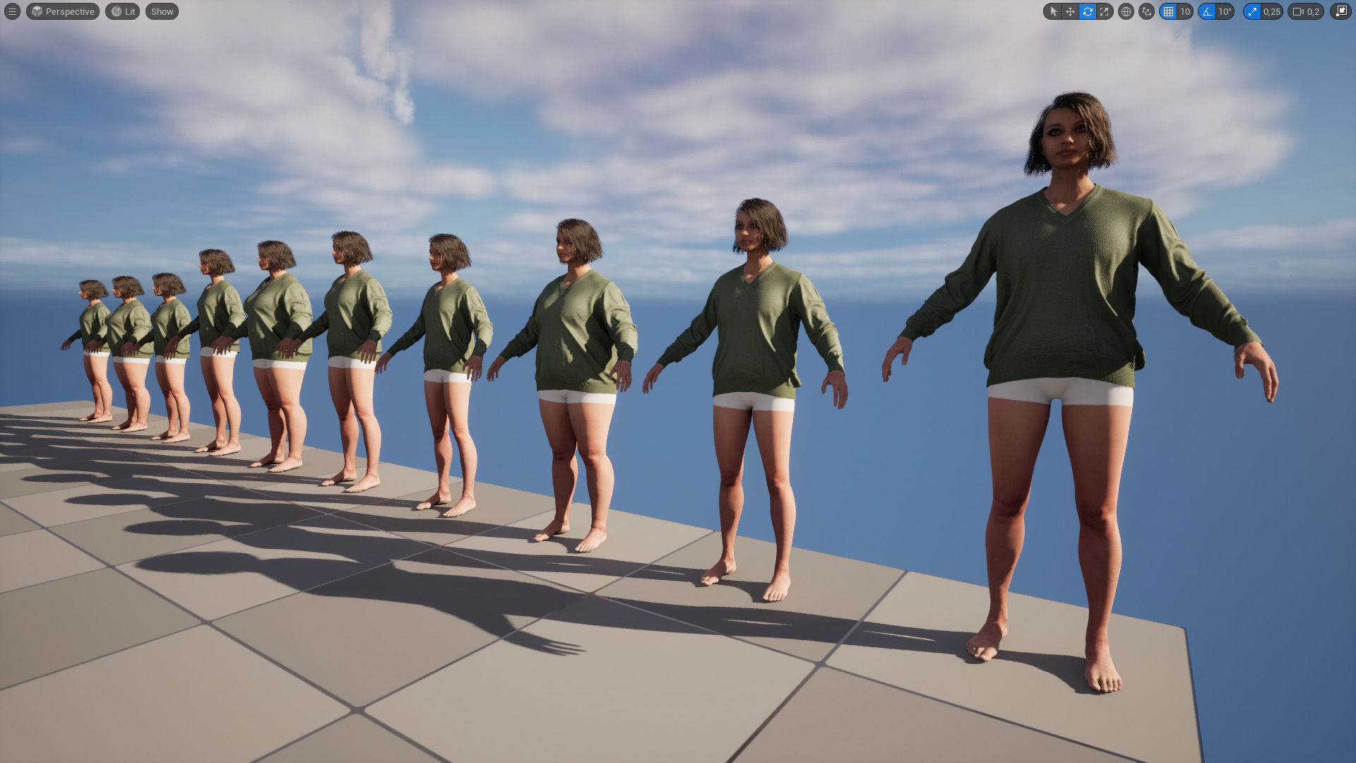 Sweater 54 - All MH Bodies and UE5 Skeletons - Rigged Low-poly 3D model_16