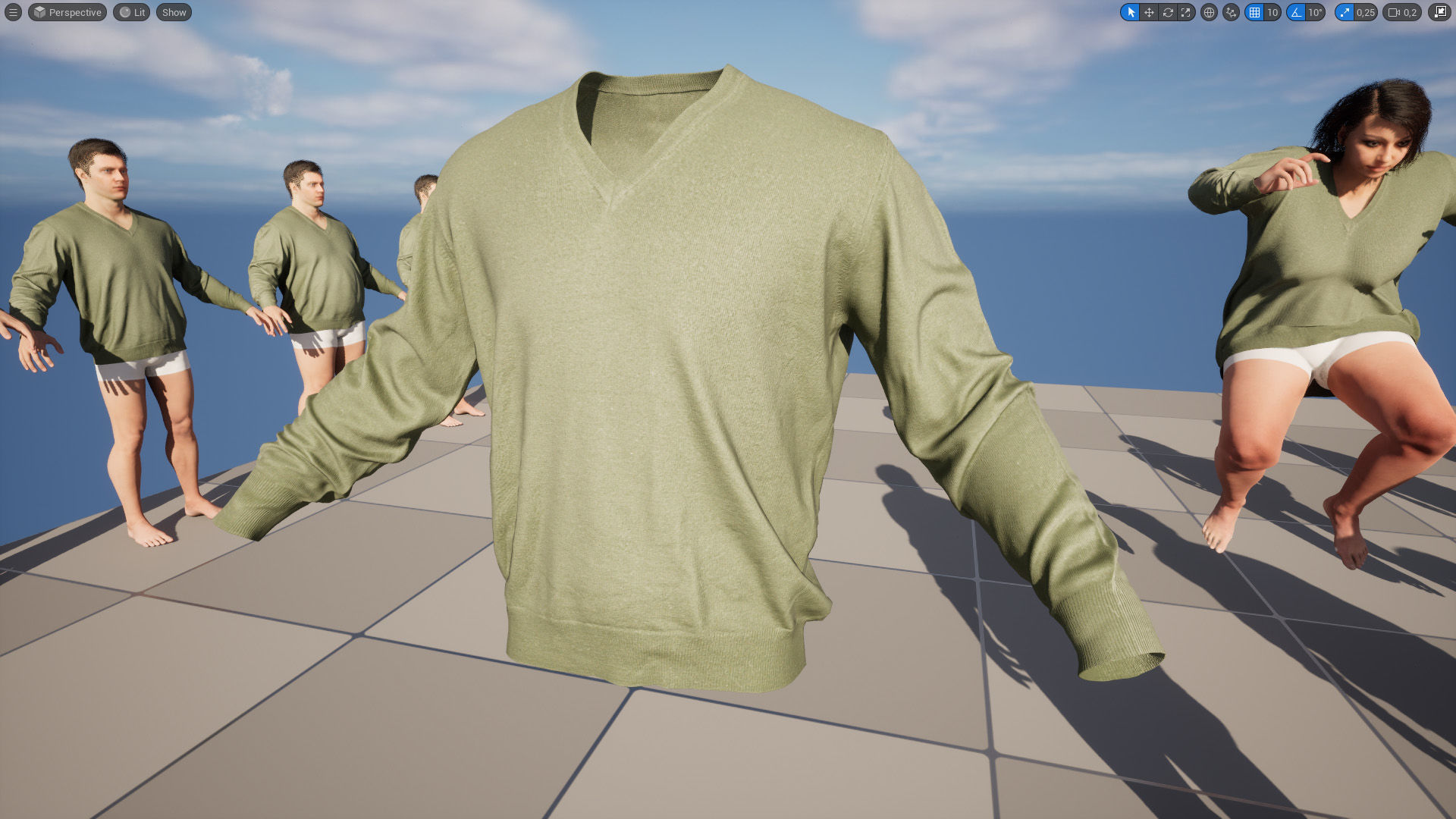 Sweater 54 - All MH Bodies and UE5 Skeletons - Rigged Low-poly 3D model_18
