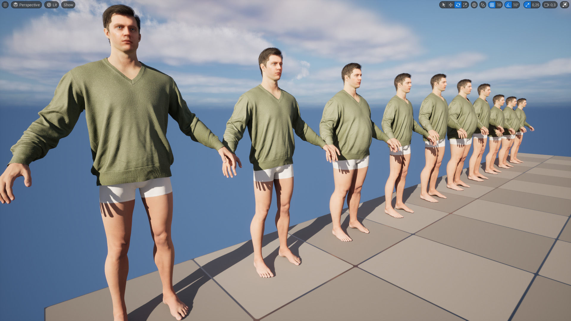 Sweater 54 - All MH Bodies and UE5 Skeletons - Rigged Low-poly 3D model_15