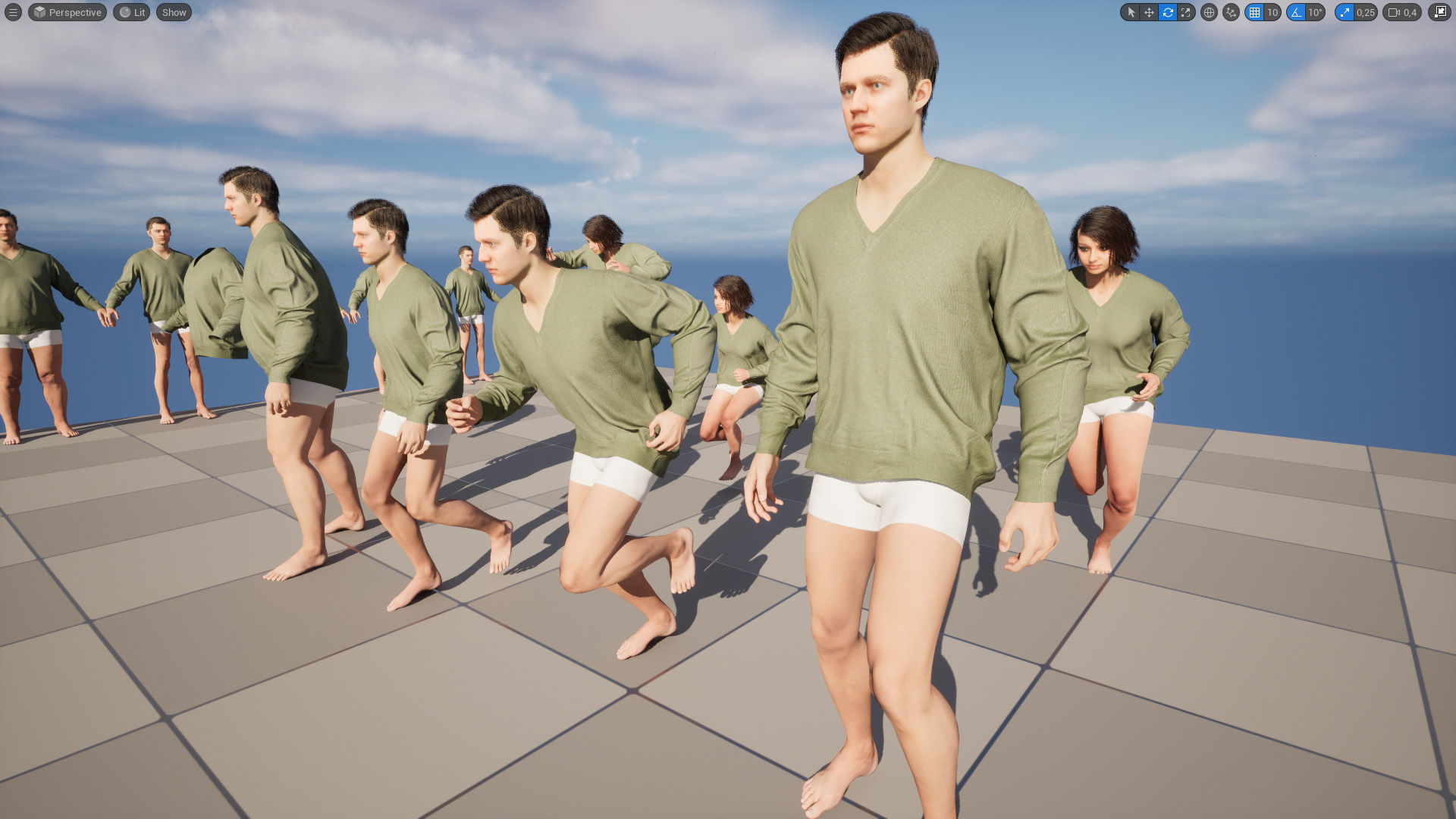 Sweater 54 - All MH Bodies and UE5 Skeletons - Rigged Low-poly 3D model_14