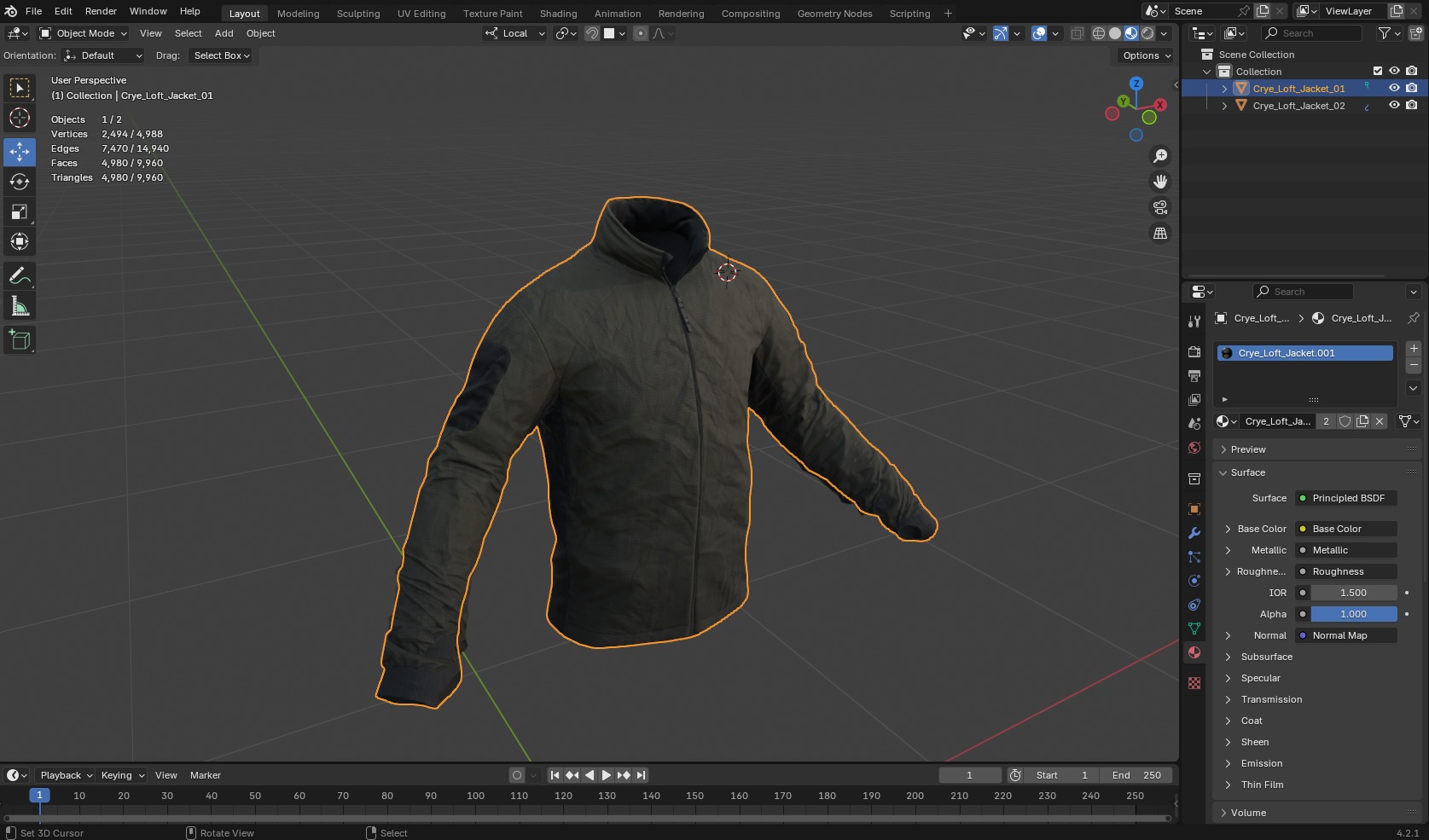 3D model Crye Precision Loft Jacket VR / AR / low-poly | CGTrader