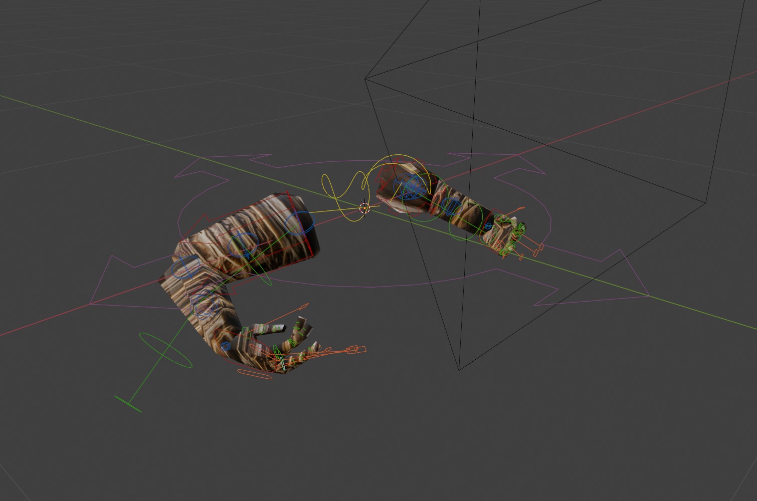 Low Poly Hands Textured Segmented Rigged Free low-poly 3D model_6