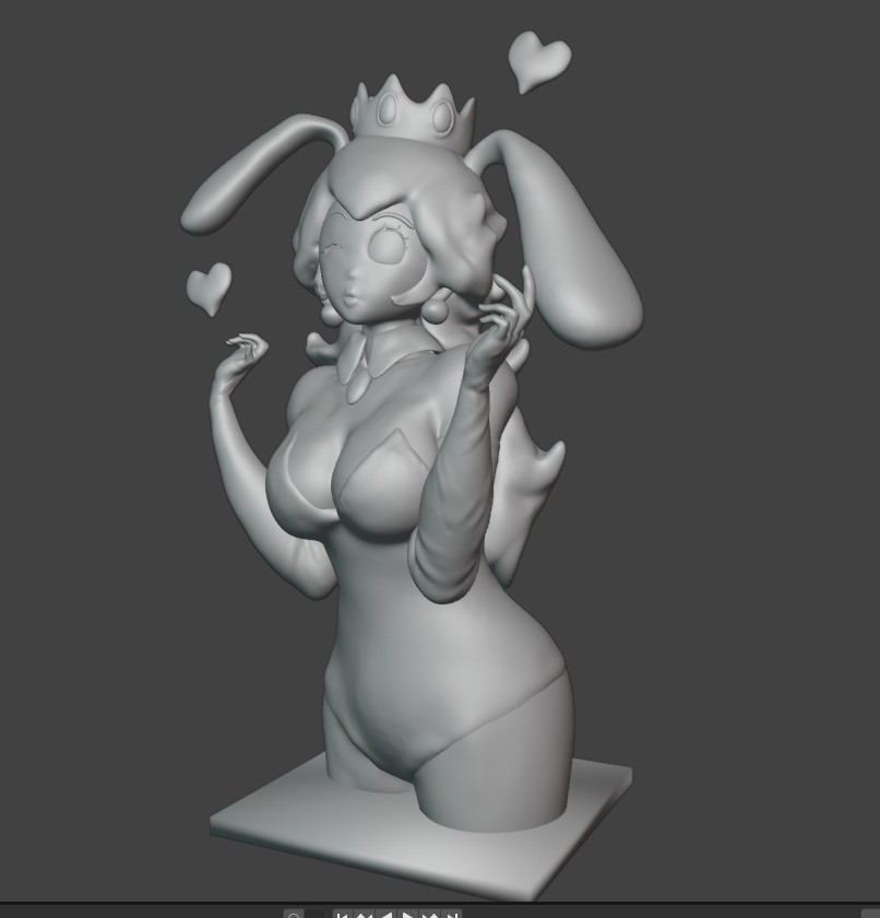 princess peach  3D print model_3
