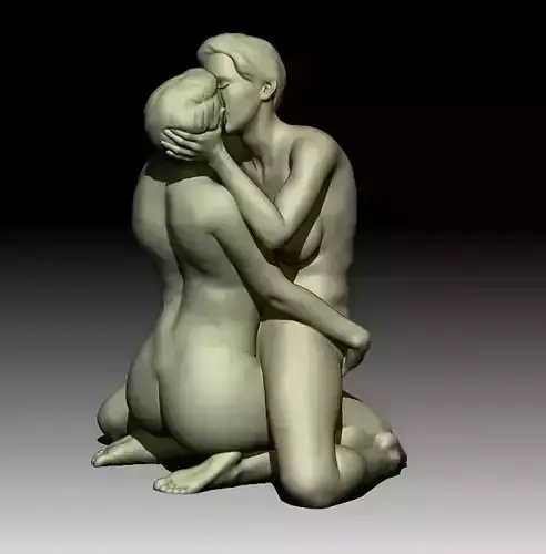 Heather and Elle  3D lesbian scene ready for 3D printing