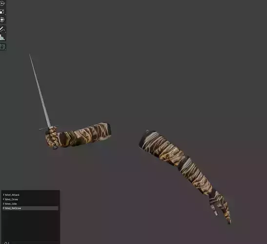 Low Poly Hands Textured Animated Segmented Rigged