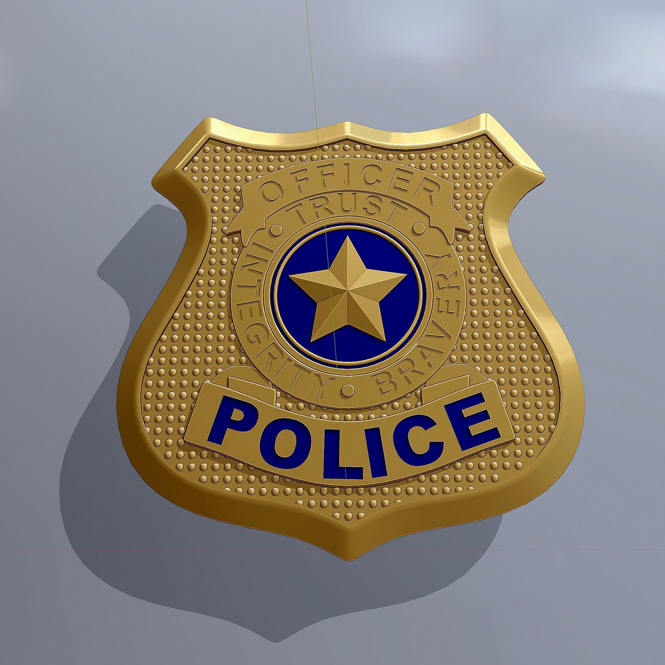 Police officer badge 4 3D model_4