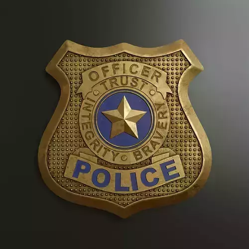 Police officer badge 4 3D model