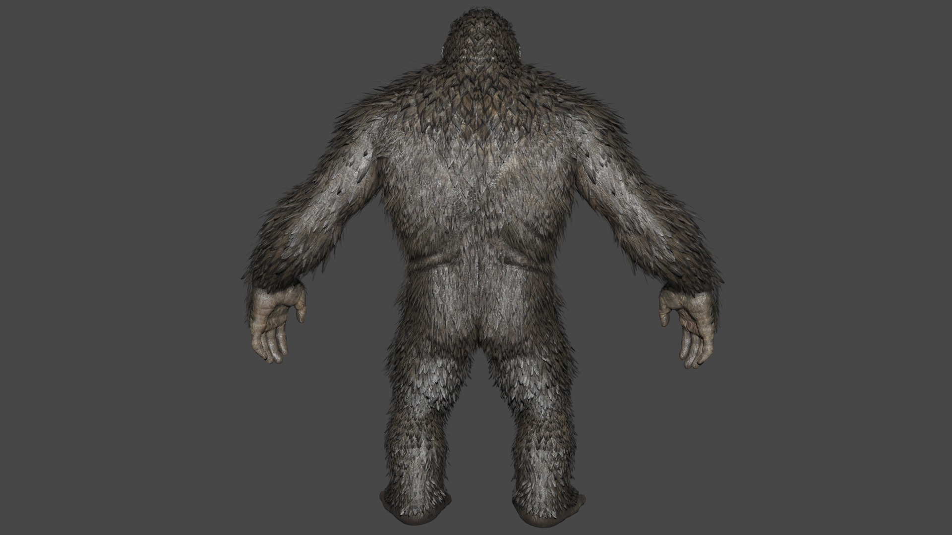 King kong Low-poly 3D model_4