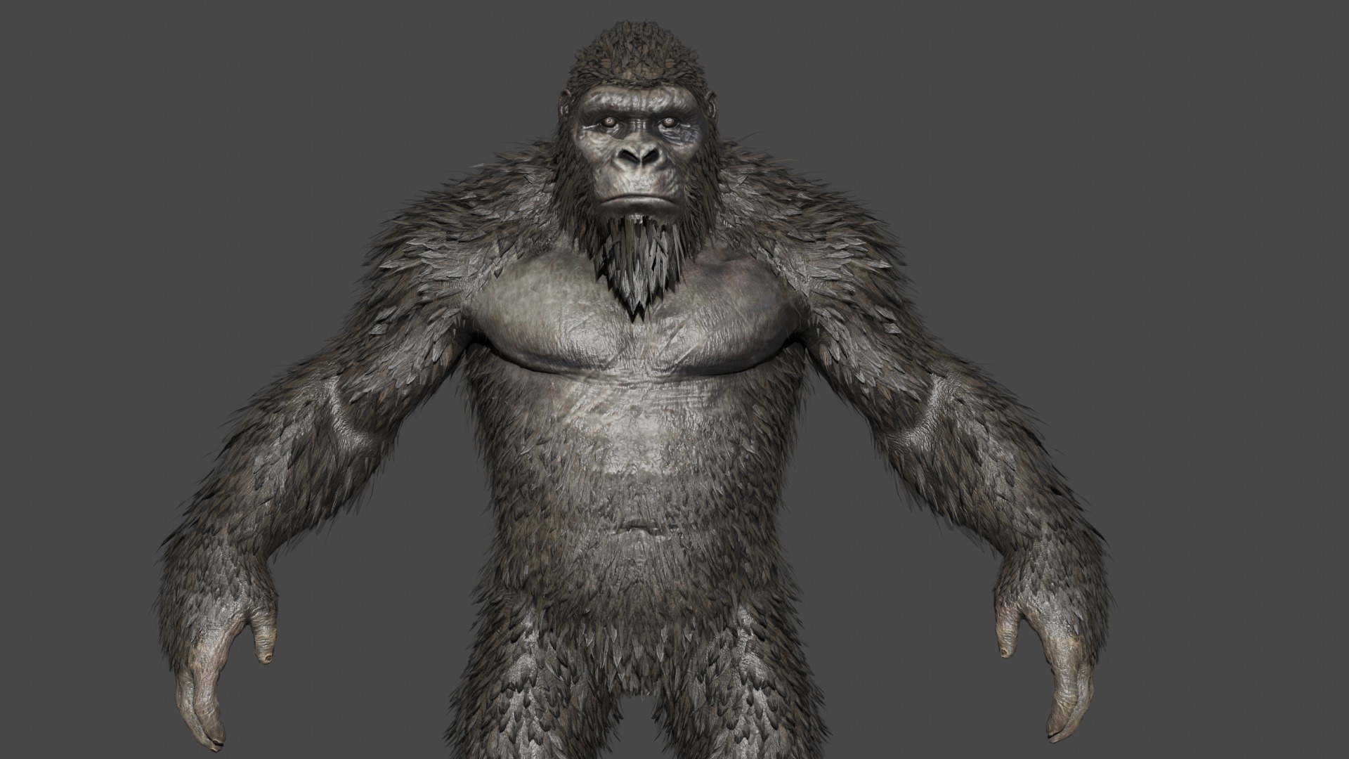 King kong Low-poly 3D model_1