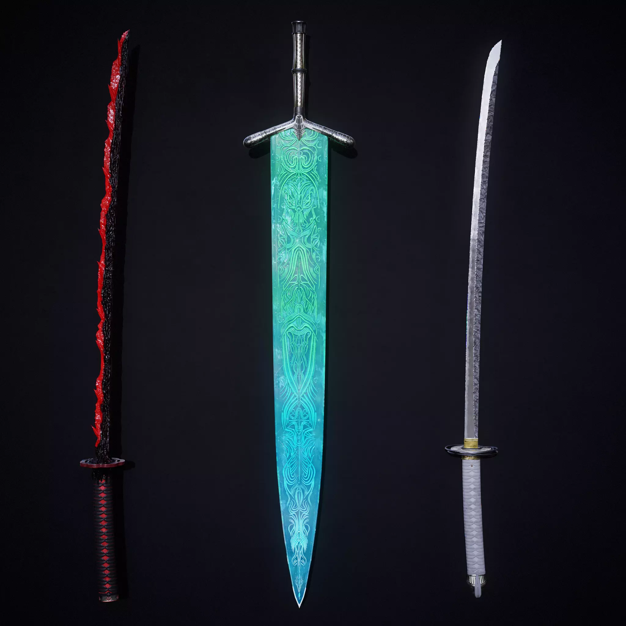 Weapons Based on SoulsBorne Series concept Low-poly 3D model_0