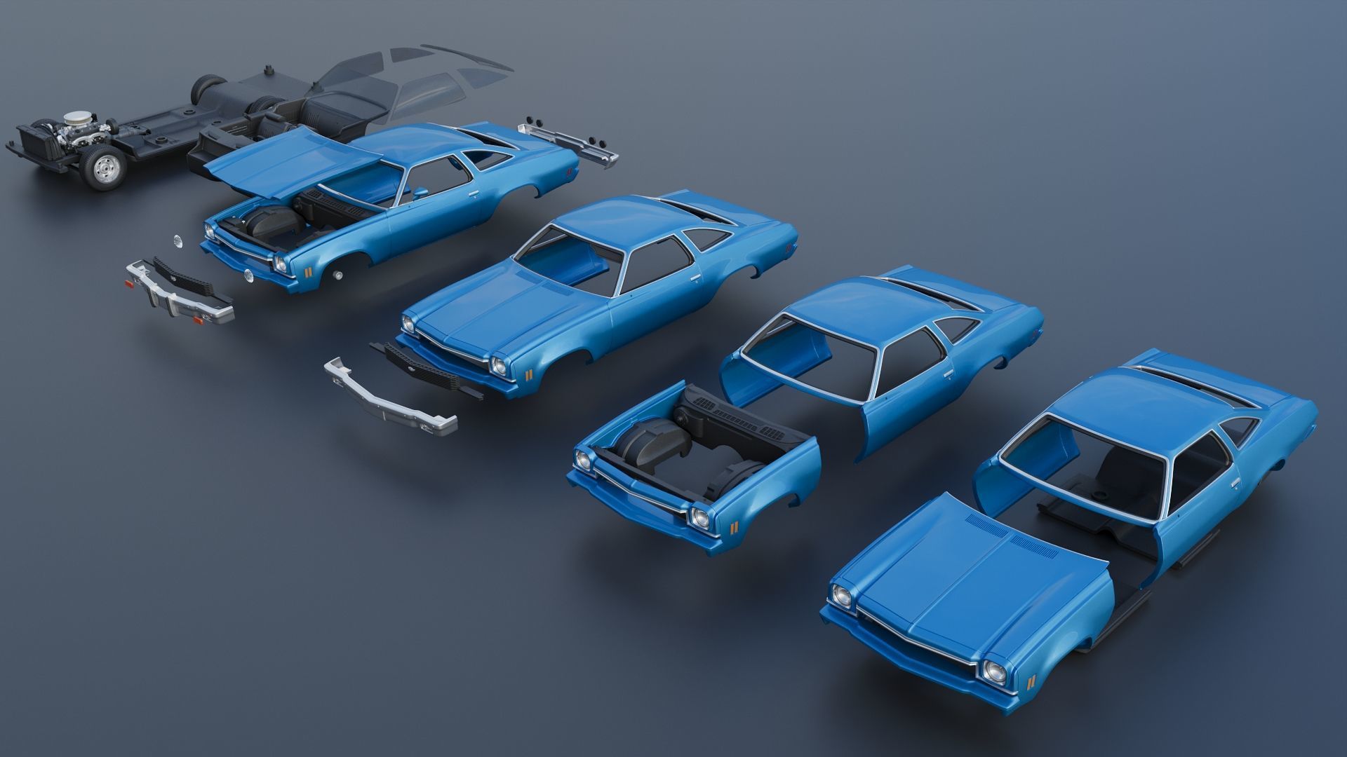 Chevrolet Chevelle 1973 3D print model_22