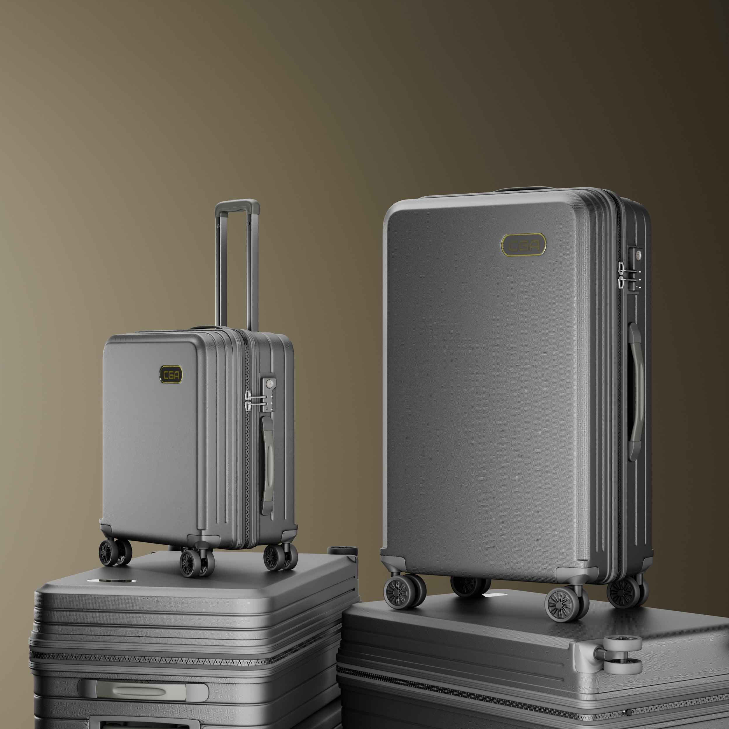 Trolley Suitcase Plastic  briefcase bag 3D model_11